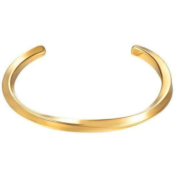 Bracelet- Twisted Gold Bangle - FASHIONOPOLITAN